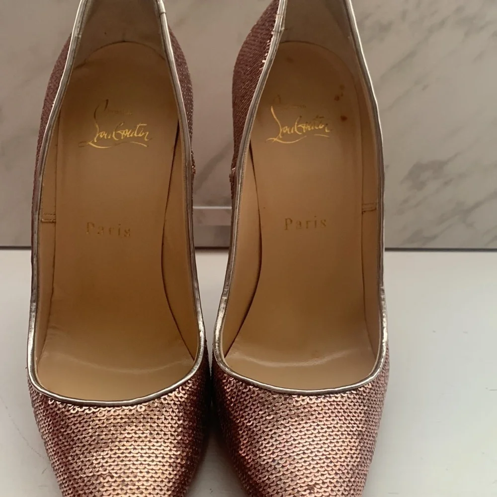 So Kate 120 Christian Louboutin sequins metallic rose gold - Picture 10 of 10